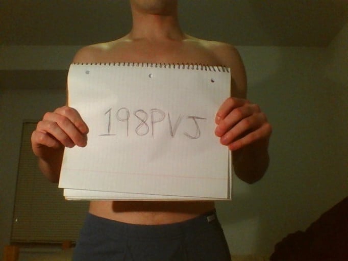 A photo of a 5'10" man showing a snapshot of 145 pounds at a height of 5'10