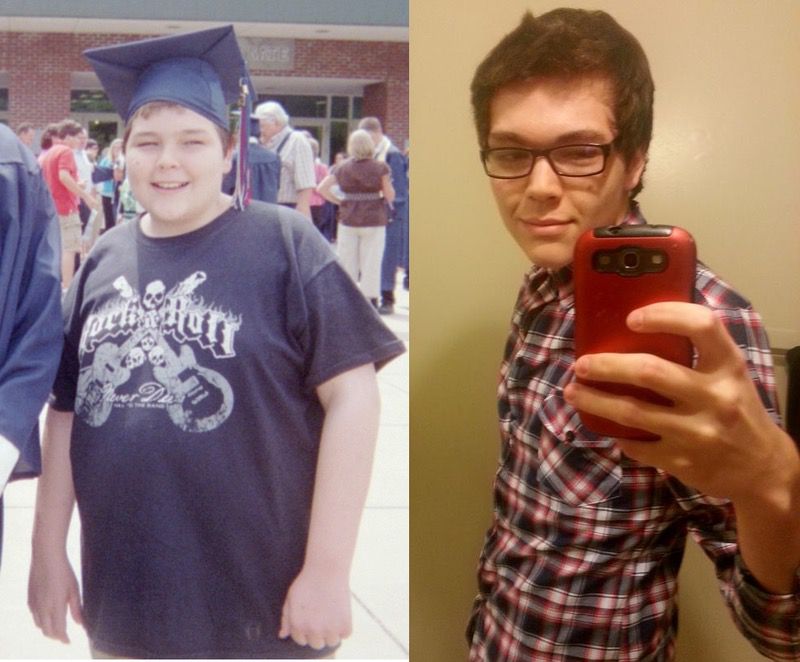 Before and After 70 lbs Weight Loss 5'10 Male 220 lbs to 150 lbs