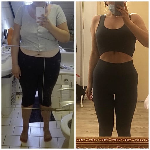 Progress Pics of 71 lbs Fat Loss 5 feet 8 Female 226 lbs to 155 lbs