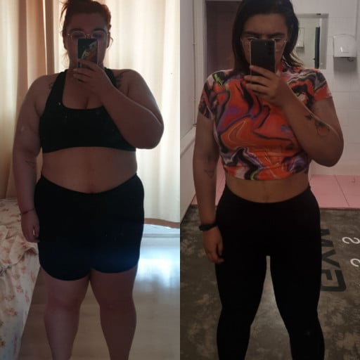 5 foot 6 Female Before and After 98 lbs Weight Loss 275 lbs to 177 lbs