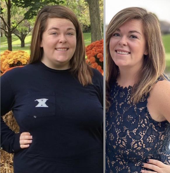 5'3 Female Before and After 75 lbs Weight Loss 252 lbs to 177 lbs