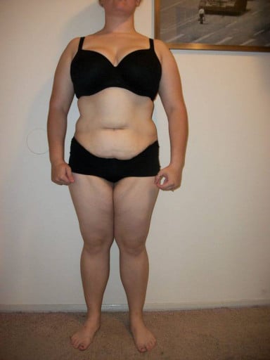 A progress pic of a 5'3" woman showing a snapshot of 192 pounds at a height of 5'3