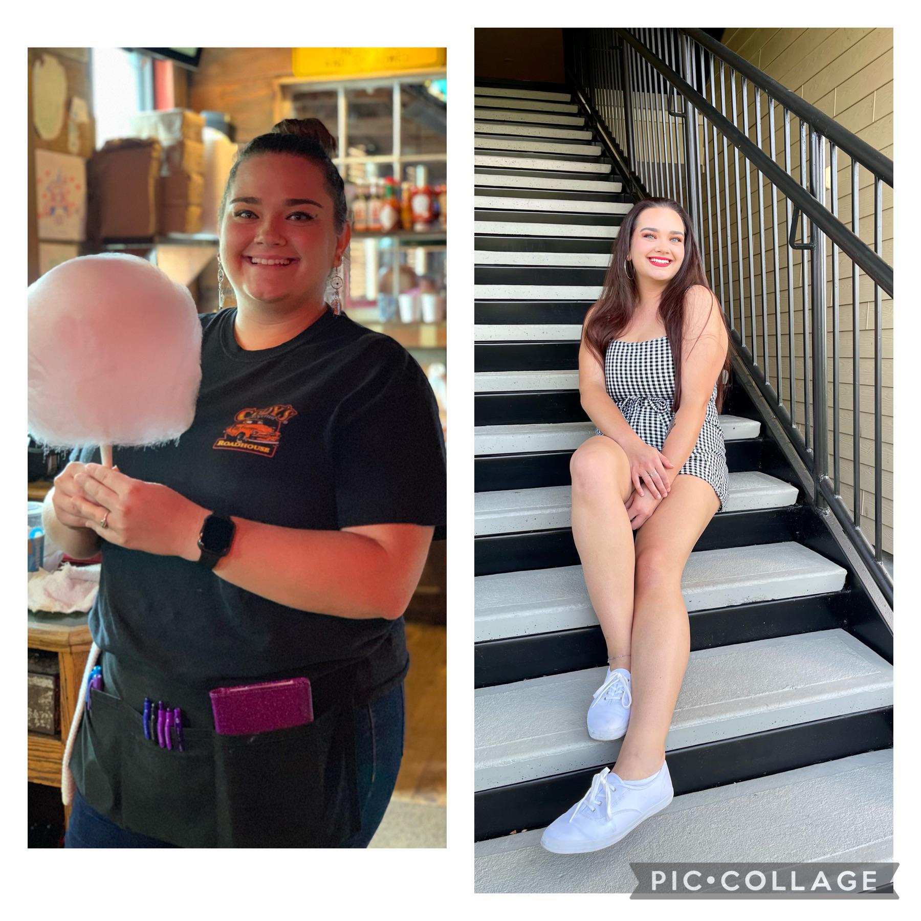 Progress Pics of 61 lbs Weight Loss 5 feet 8 Female 248 lbs to 187 lbs