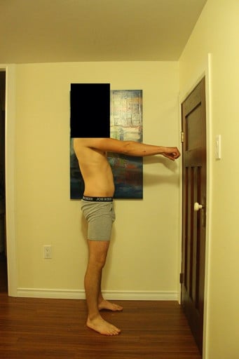 A picture of a 5'8" male showing a snapshot of 142 pounds at a height of 5'8