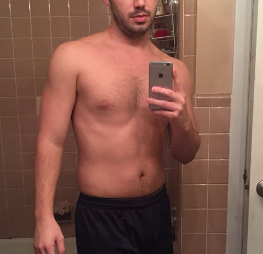 A progress pic of a 5'9" man showing a snapshot of 170 pounds at a height of 5'9