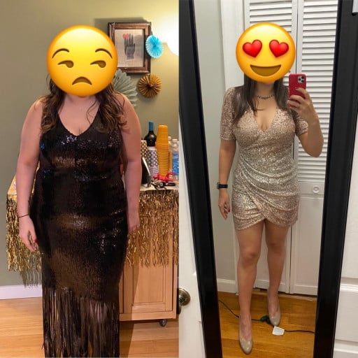 72 lbs Fat Loss Before and After 5'9 Female 248 lbs to 176 lbs