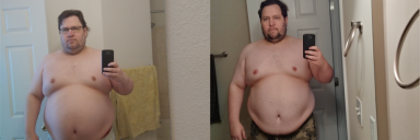 5 feet 10 Male 38 lbs Fat Loss Before and After 360 lbs to 322 lbs