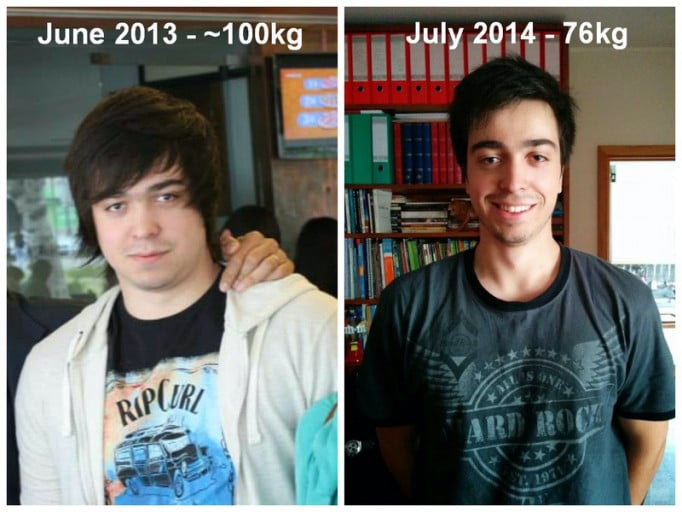 A picture of a 5'9" male showing a weight loss from 227 pounds to 167 pounds. A respectable loss of 60 pounds.