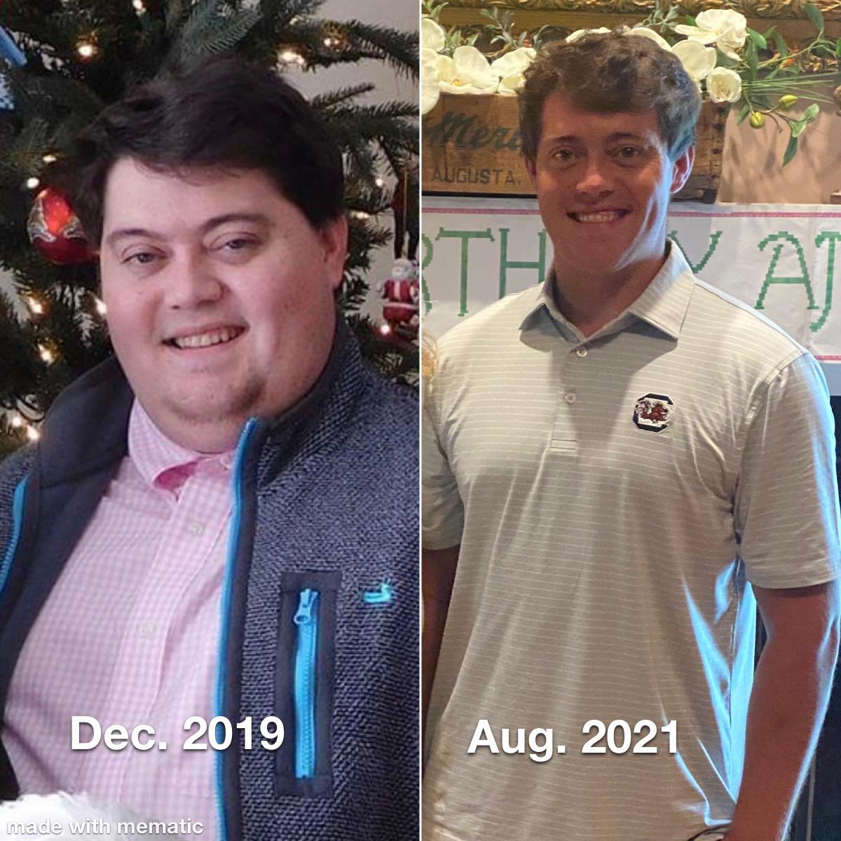 95 lbs Weight Loss Before and After 5 foot 8 Male 250 lbs to 155 lbs