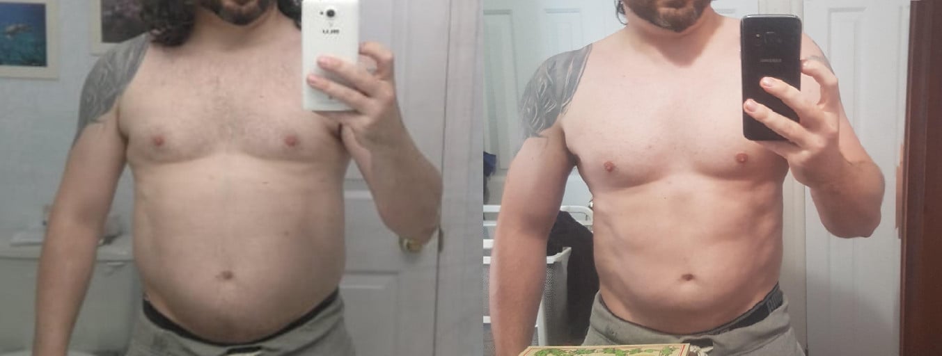 15 lbs Weight Loss Before and After 5 foot 7 Male 203 lbs to 188 lbs