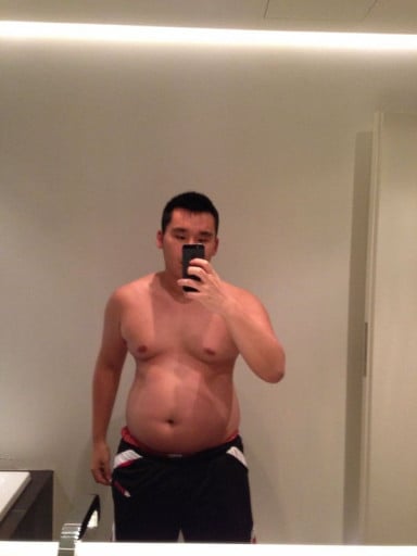 A progress pic of a 5'9" man showing a weight reduction from 209 pounds to 175 pounds. A respectable loss of 34 pounds.