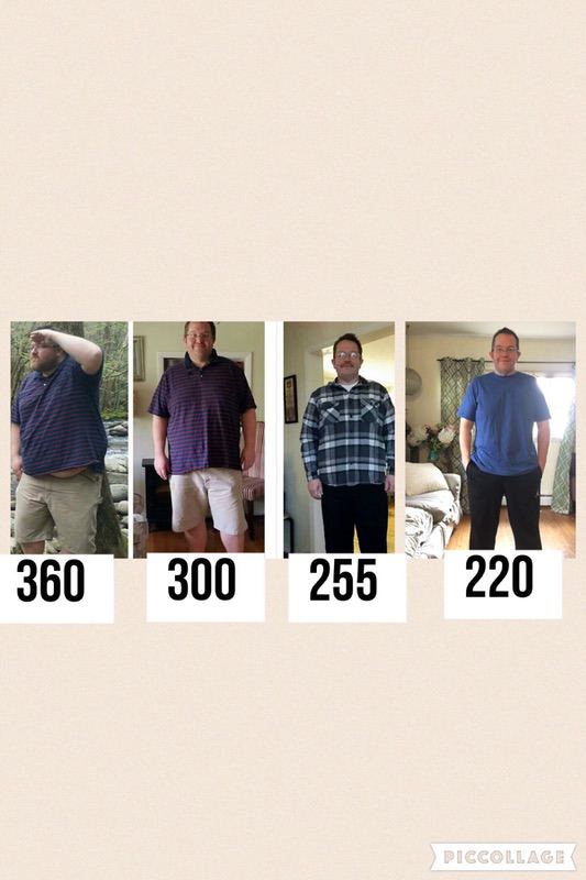 5 foot 10 Male 140 lbs Weight Loss Before and After 360 lbs to 220 lbs