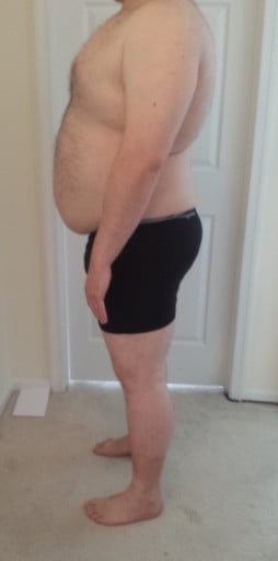 A picture of a 6'1" male showing a snapshot of 308 pounds at a height of 6'1