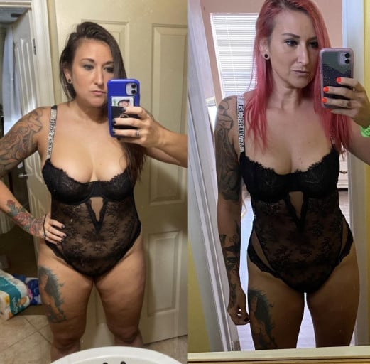 6 foot Female 65 lbs Fat Loss Before and After 225 lbs to 160 lbs