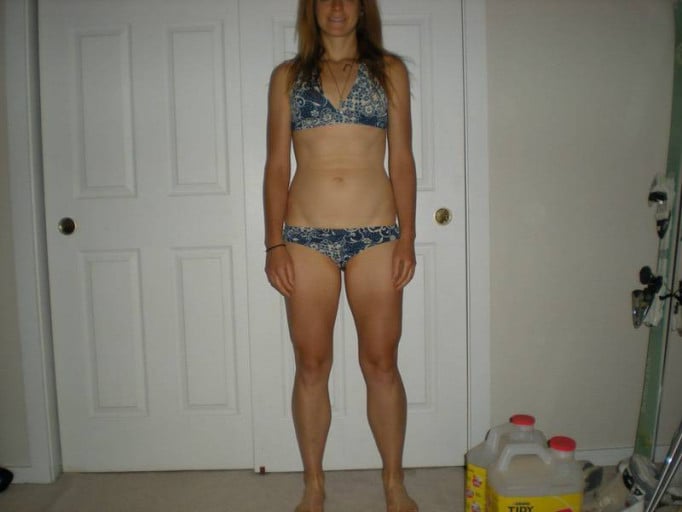 A picture of a 5'8" female showing a snapshot of 146 pounds at a height of 5'8