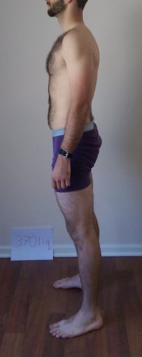 A picture of a 5'10" male showing a snapshot of 163 pounds at a height of 5'10
