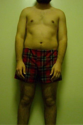 A photo of a 5'9" man showing a snapshot of 185 pounds at a height of 5'9