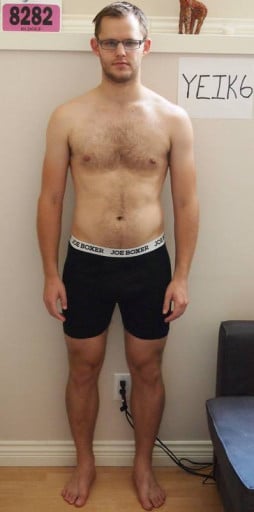 A progress pic of a 5'11" man showing a snapshot of 182 pounds at a height of 5'11
