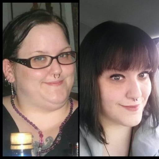 5'6 Female Before and After 119 lbs Weight Loss 396 lbs to 277 lbs