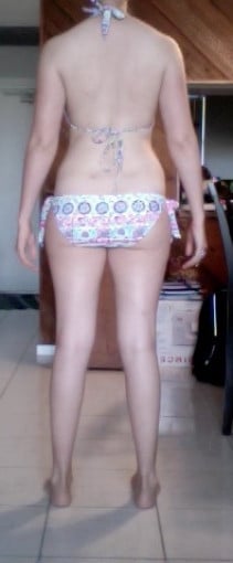A picture of a 5'7" female showing a snapshot of 133 pounds at a height of 5'7