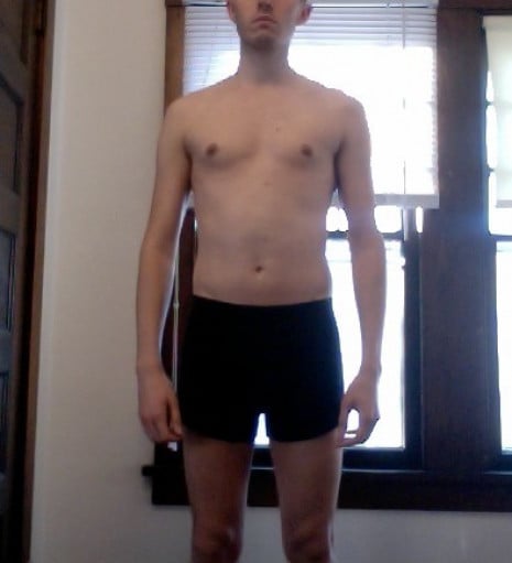 A photo of a 6'0" man showing a snapshot of 140 pounds at a height of 6'0
