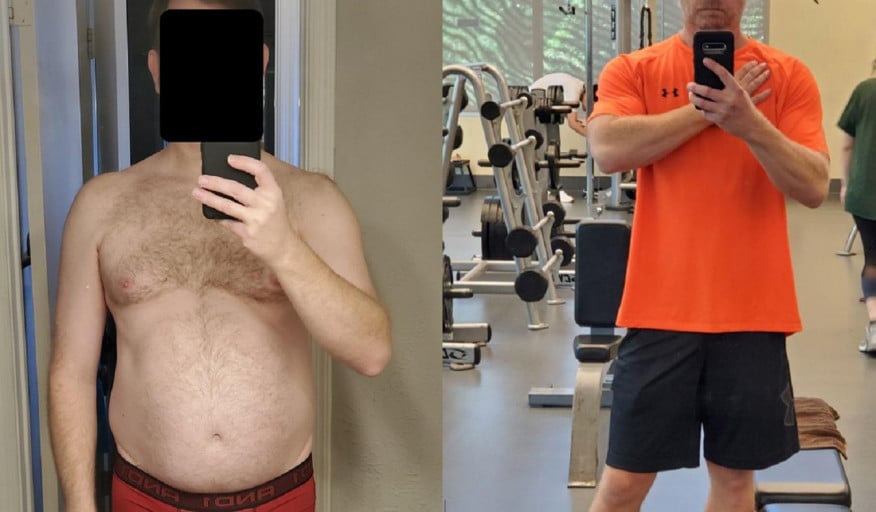 A picture of a 6'1" male showing a weight loss from 208 pounds to 197 pounds. A net loss of 11 pounds.