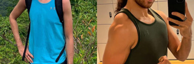 6 foot Male Before and After 6 lbs Weight Gain 154 lbs to 160 lbs