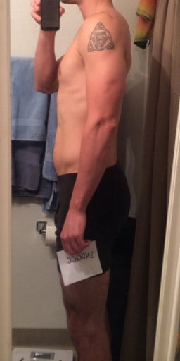 A picture of a 6'0" male showing a snapshot of 176 pounds at a height of 6'0