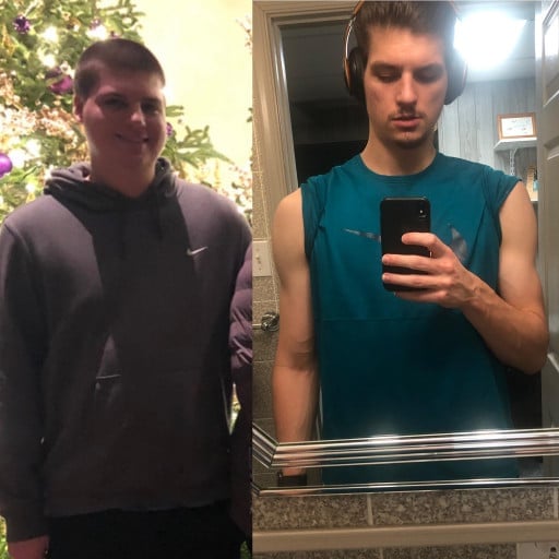6 feet 3 Male 30 lbs Fat Loss Before and After 210 lbs to 180 lbs