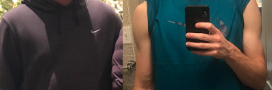 Before and After 30 lbs Fat Loss 6'3 Male 210 lbs to 180 lbs