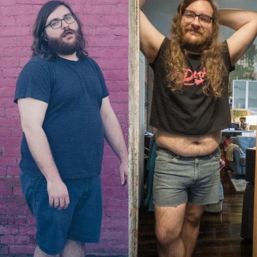 5 feet 9 Male Before and After 35 lbs Weight Loss 254 lbs to 219 lbs