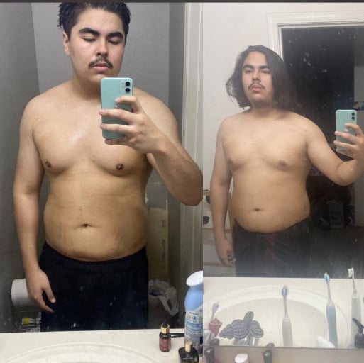 6 foot Male Progress Pics of 20 lbs Fat Loss 230 lbs to 210 lbs