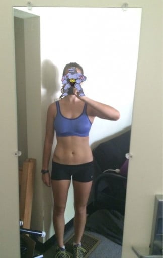 A picture of a 5'5" female showing a snapshot of 123 pounds at a height of 5'5