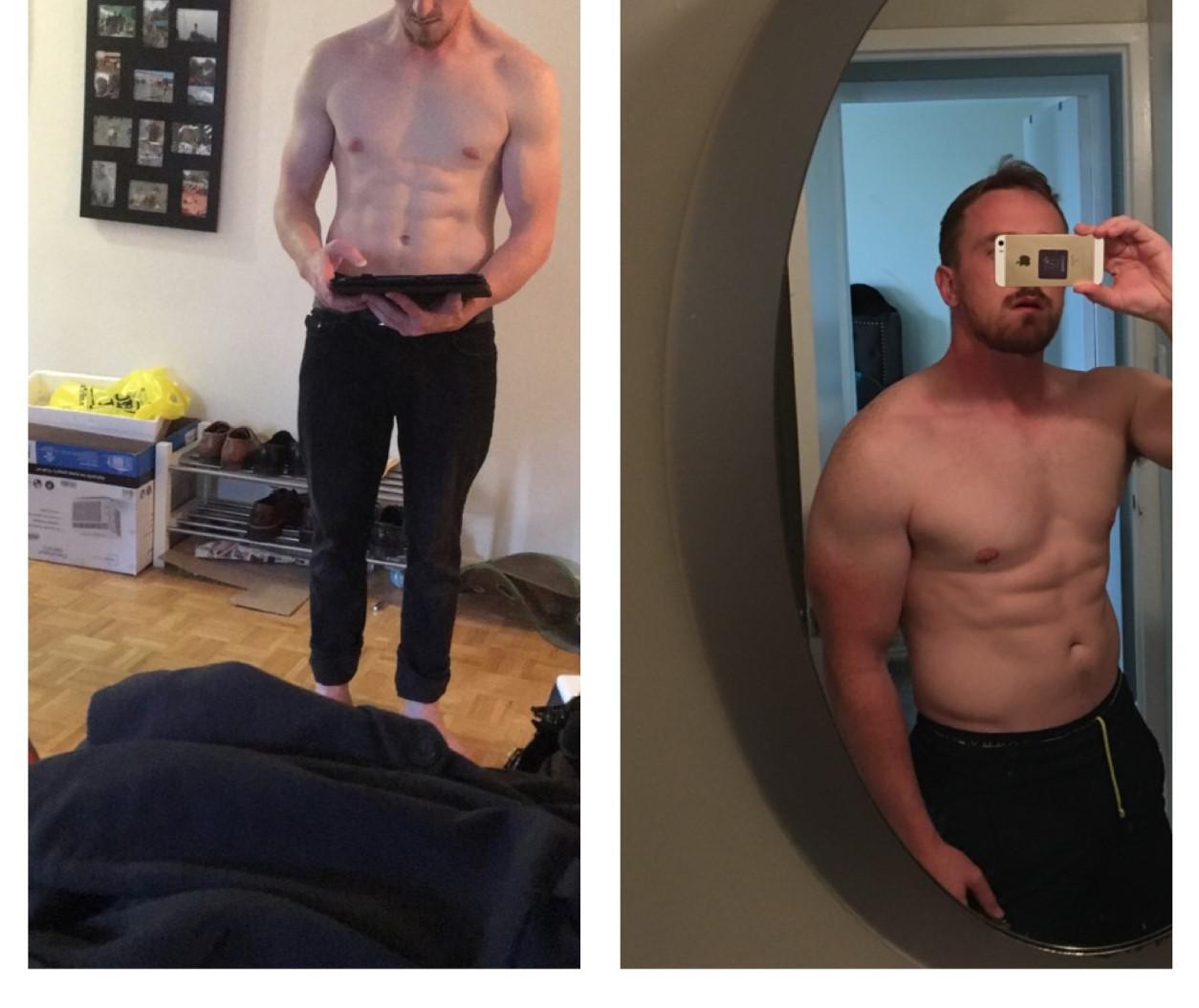Progress Pics of 35 lbs Muscle Gain 5 foot 8 Male 150 lbs to 185 lbs