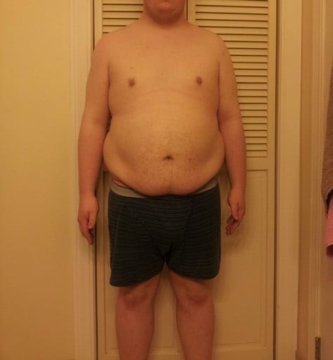 A progress pic of a 5'9" man showing a snapshot of 255 pounds at a height of 5'9