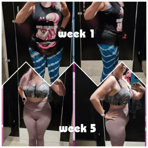 A progress pic of a person at 136 lbs