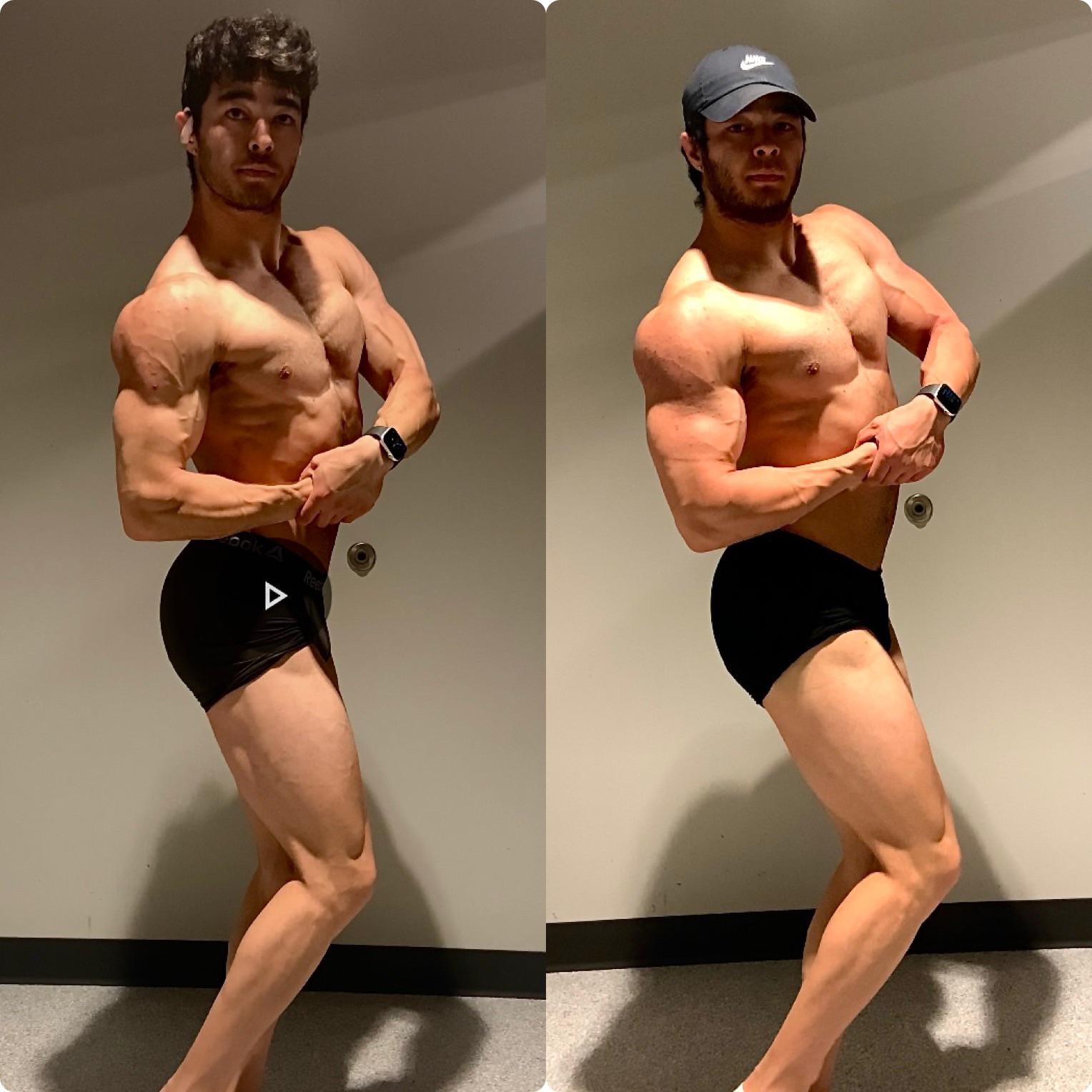 20 lbs Muscle Gain Before and After 5 foot 10 Male 165 lbs to 185 lbs