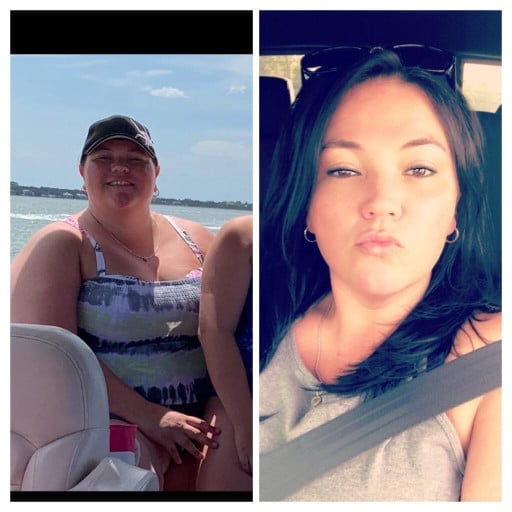 5 foot 6 Female Before and After 135 lbs Weight Loss 358 lbs to 223 lbs