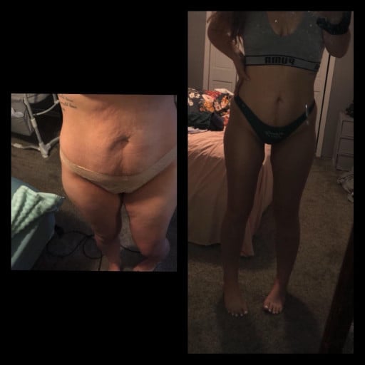 31 lbs Fat Loss Before and After 5'9 Female 208 lbs to 177 lbs