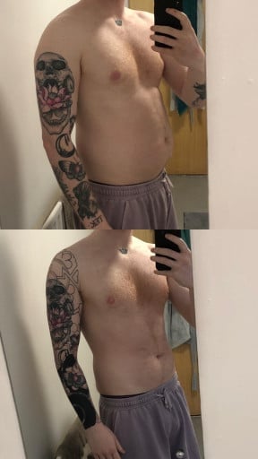 5 foot 11 Male Progress Pics of 14 lbs Fat Loss 196 lbs to 182 lbs