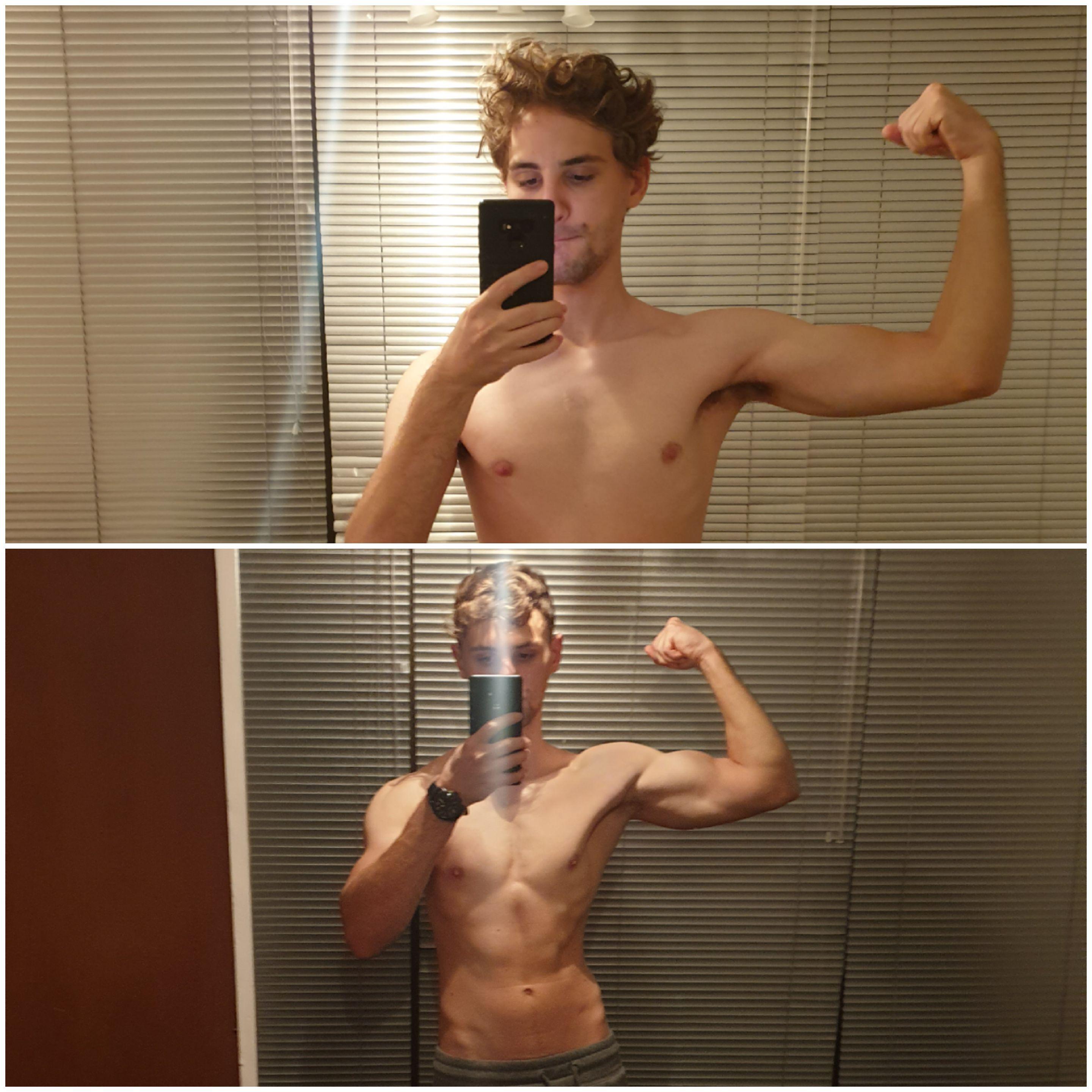 6 foot Male 5 lbs Weight Gain Before and After 152 lbs to 157 lbs