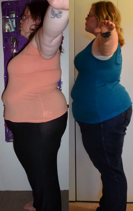 Before and After 44 lbs Weight Loss 5'7 Female 370 lbs to 326 lbs