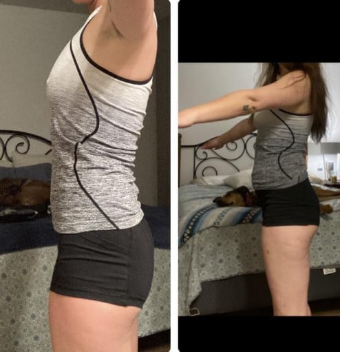 5 feet 7 Female Progress Pics of 15 lbs Weight Loss 140 lbs to 125 lbs