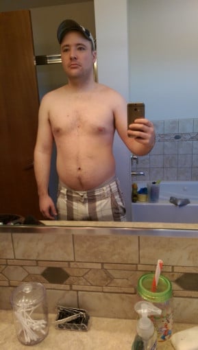 A before and after photo of a 5'8" male showing a weight cut from 188 pounds to 187 pounds. A total loss of 1 pounds.