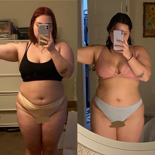 5 feet 4 Female 23 lbs Weight Loss Before and After 235 lbs to 212 lbs