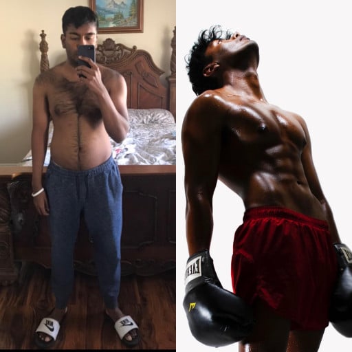 6 foot Male Before and After 13 lbs Muscle Gain 137 lbs to 150 lbs