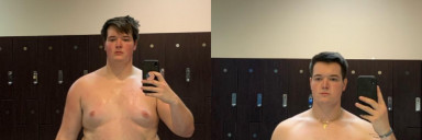 72 lbs Fat Loss Before and After 6 foot Male 281 lbs to 209 lbs