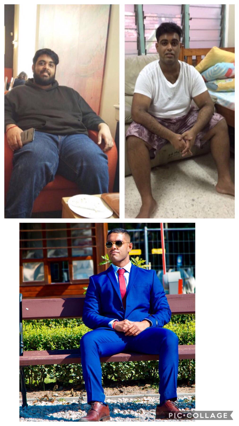 Before and After 139 lbs Weight Loss 5'9 Male 330 lbs to 191 lbs