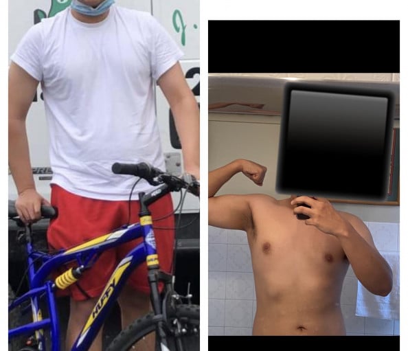 Before and After 17 lbs Fat Loss 6 foot Male 205 lbs to 188 lbs