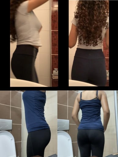 5 foot 1 Female 10 lbs Muscle Gain Before and After 100 lbs to 110 lbs